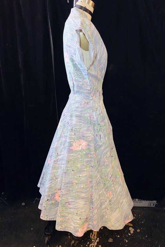 1950s W:30 BRENTWOOD gray pink green brushstroke … - image 3