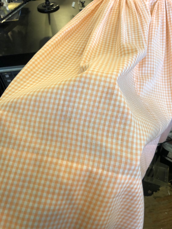 1950s/1960s W:24 orange white cotton gingham slee… - image 6