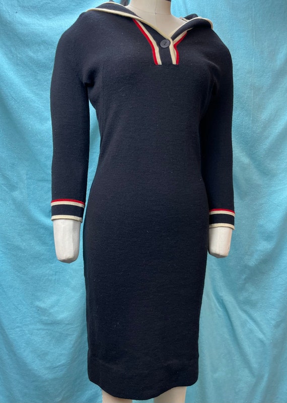 1950s/1960s W:26 Sailor collar black red cream It… - image 3