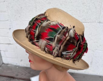 1920s Two-Toned Pinkish Tan and Brown Velvet Cloche Hat 1920s Two-toned Pinkish Tan and Brown Velvet Cloche Hat W  main image 4