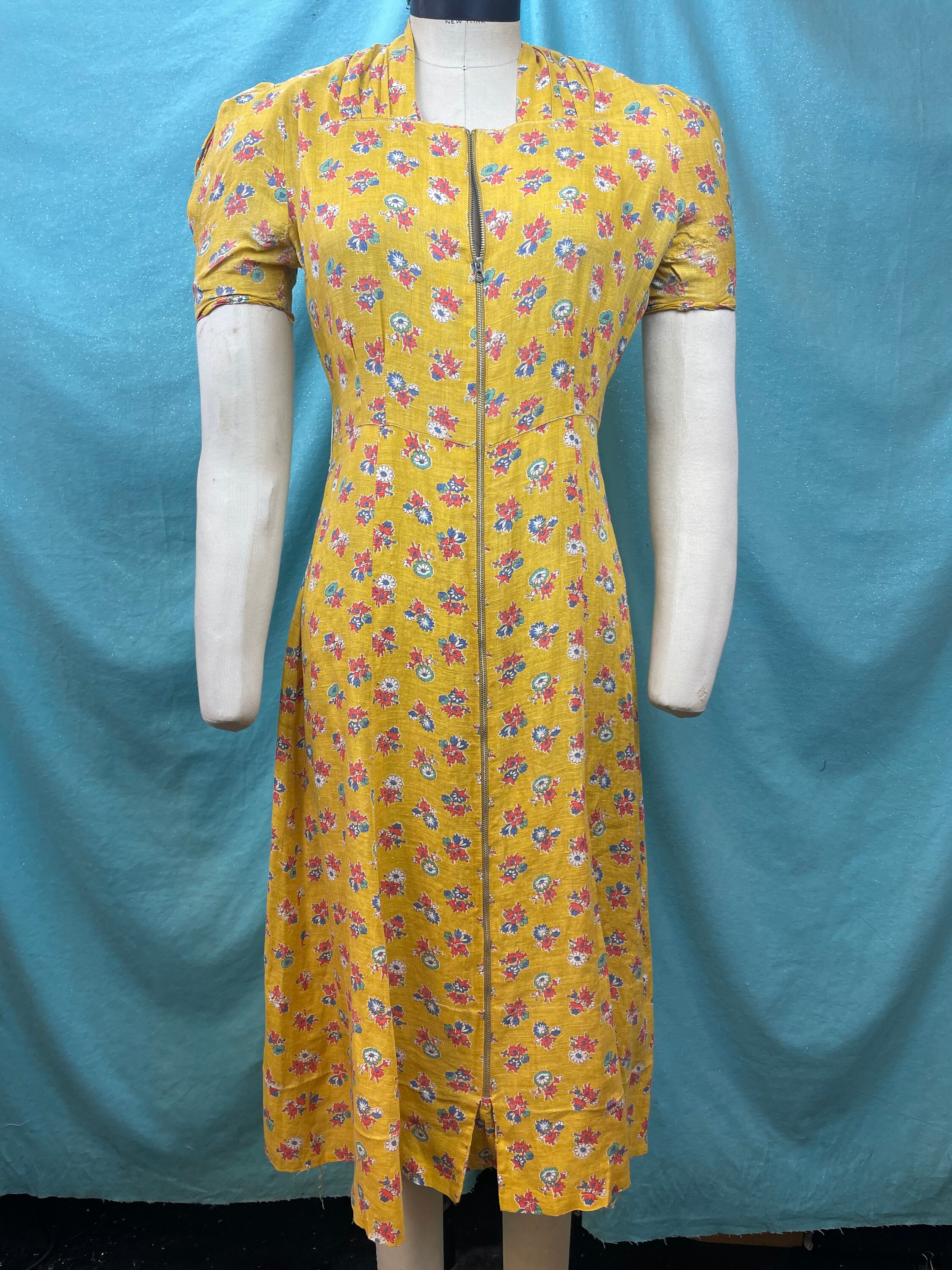 ワンピース 1940-50s Yellow french sleeve dress il_fullxfull.5748966774_rfge.jpg