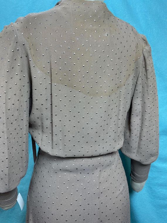 Buy 1940s W:29 Vintage 40s Spectacular Taupe Dress Metal Studs A-line  Skirt Deco Crepe Rayon Fred Block Online in India - Etsy