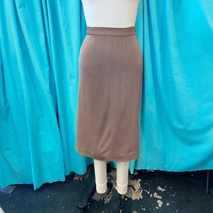 1940s/1950s W:28 tan wool gaberdine pencil wiggle skirt