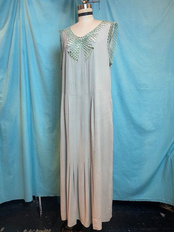 light green flapper dress 1920s Beaded Spiders Web Flapper Dress in Mint Green Chiffon Vintage – Palm  Beach Vintage main image 0