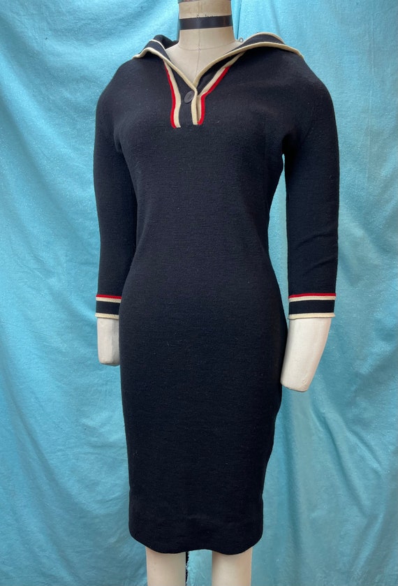 1950s/1960s W:26 Sailor collar black red cream It… - image 1