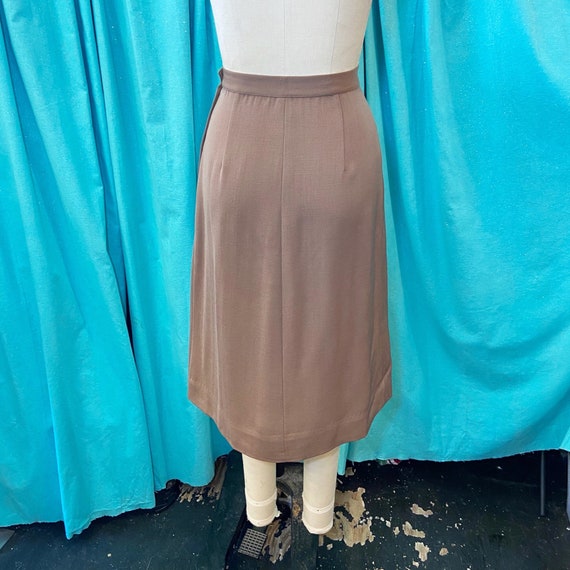 1940s/1950s W:28 tan wool gaberdine pencil wiggle… - image 3