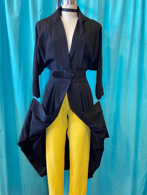 1950s W:32 black fille dolman sleeve open front fi