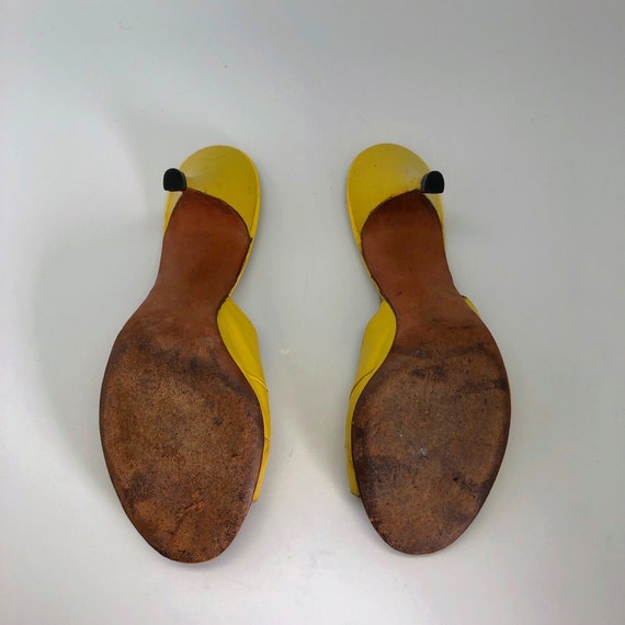 1950s SZ:6.5M yellow leather open toe springolato… - image 6