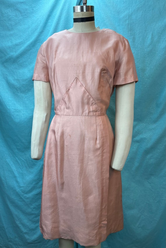 1950s/1960s W:31 Blush pink silk shantung vintage 
