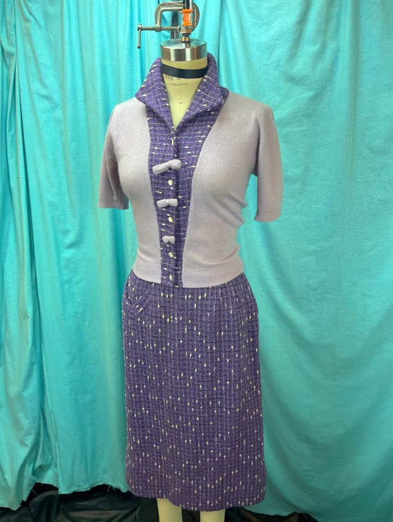 1950s/1960s W:26 BONNIE BRIAR lavender knit cashme