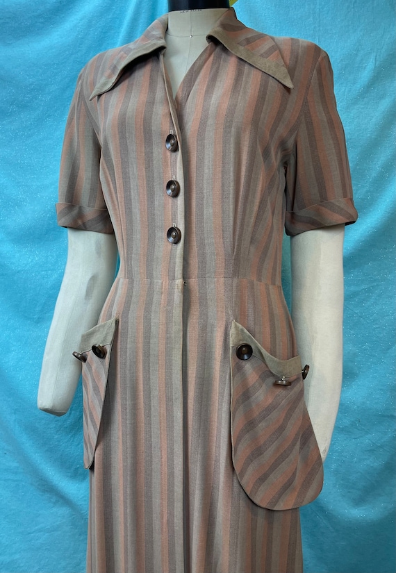 1940s W:28 Manford 40s vintage button down shirt … - image 2