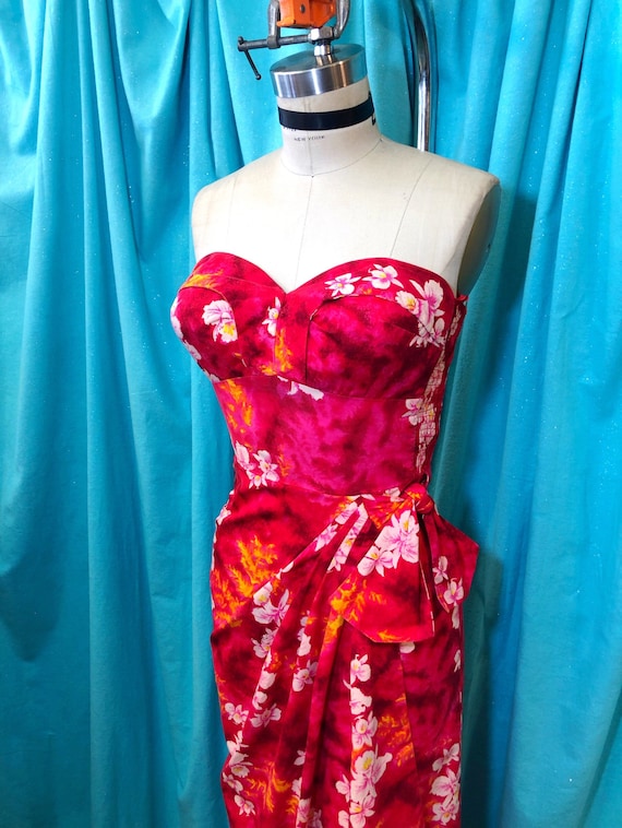 1950s/1960s W:25 HAWAIIAN TOGS red pink yellow whi