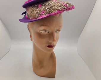 1920s Two-Toned Pinkish Tan and Brown Velvet Cloche Hat 1920s Two-toned Pinkish Tan and Brown Velvet Cloche Hat W  main image 2