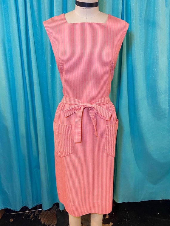 1950s/1960s W:28-34 I.MAGNIN pink white candy str… - image 2