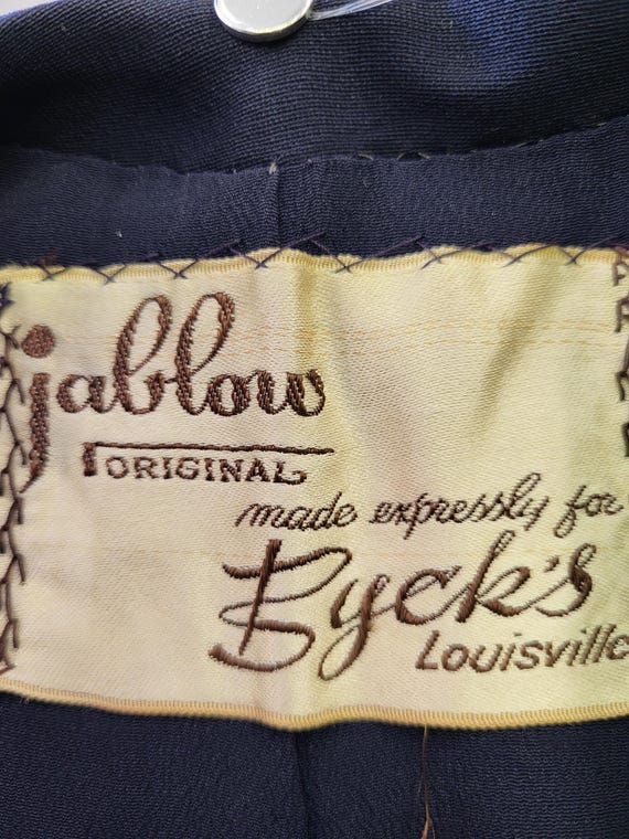 1930s 1940s W:32" Jablow blue gabardine WWII rati… - image 11