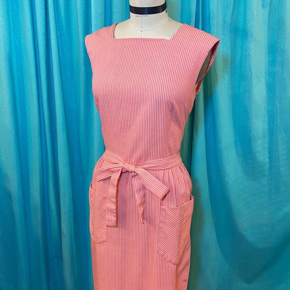 1950s/1960s W:28-34 I.MAGNIN pink white candy str… - image 1