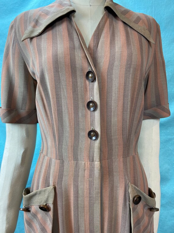 1940s W:28 Manford 40s vintage button down shirt … - image 8