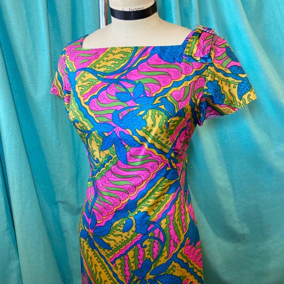 Neon square cheap neck dress