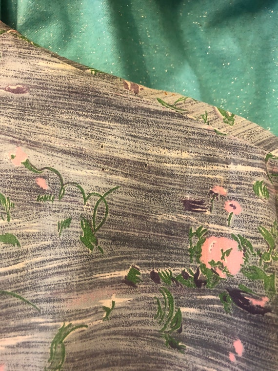 1950s W:30 BRENTWOOD gray pink green brushstroke … - image 7