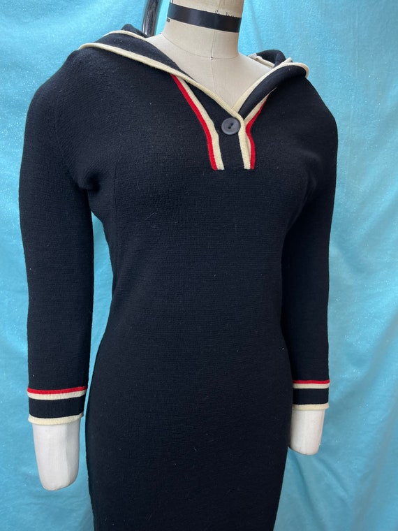 1950s/1960s W:26 Sailor collar black red cream It… - image 6