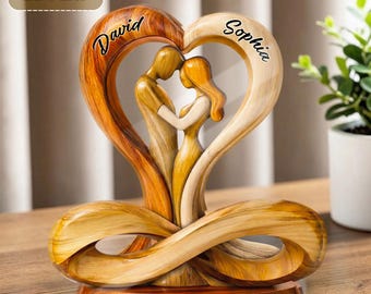 Niestandardowy blok akrylowy „Razem na zawsze”, prezent dla pary młodej, romantyczny prezent ślubny, dekoracja rocznicowa dla niego i dla niej, tabliczka ślubna dla pary