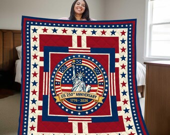 Patriotyczny koc USA z okazji 250-lecia, narzuta z motywem Statuy Wolności, prezent z okazji 1776-2026, dekoracja domu z okazji 4 lipca, prezent z okazji Dnia Niepodległości