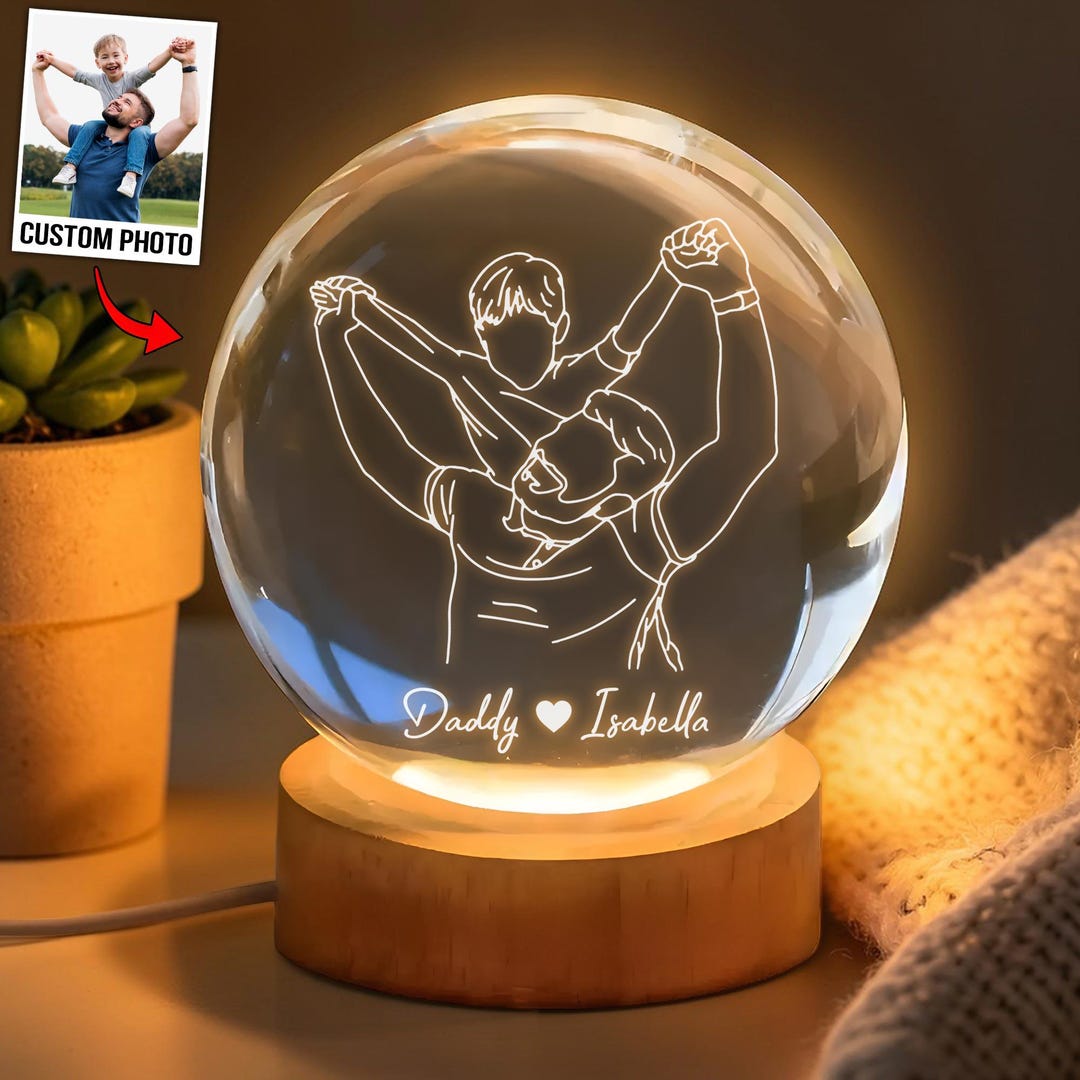 Custom Photo Dad LED Ball Light, Personalized Father’s Day Gift From ...