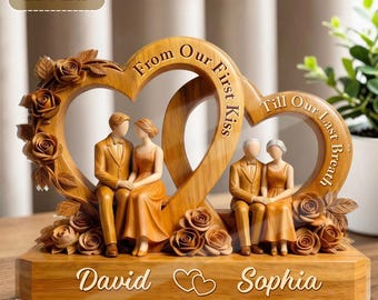 Custom Romantic Acrylic Block for Couples, From First Kiss To Last Breath Gift, Anniversary Wedding Gift, Gift For Parents, Couple Plaque