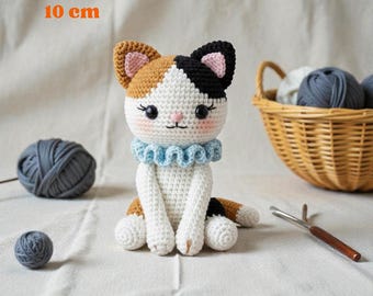 三毛猫のあみぐるみ編み図｜リアルな子猫のPDFおもちゃデコレーション