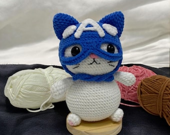 Superhero Cat Crochet Pattern: Velvet Yarn Amigurumi (PDF Pattern)