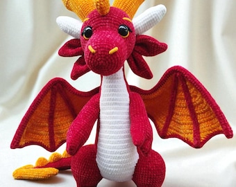 Rainbow Dragon Crochet Pattern PDF: Amigurumi Plush Toy Tutorial (Digital Download