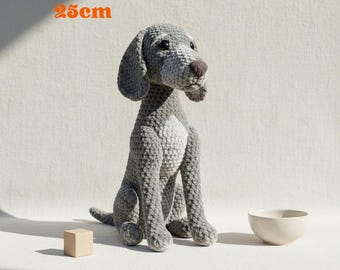 Crochet patterns, Weimaraner crochet dog, Dog amigurumi pattern, Crochet animal pattern, Handmade plush toy (PDF Pattern)