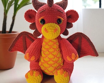 Amigurumi Dragon Crochet Pattern PDF – DIY Plush Tutorial – Digital Download Tutorial