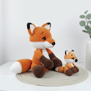 Fox Family Crochet Pattern Set,  Sitting Fox Crochet Pattern with 2 Sizes Included, Beginner-Friendly Woodland Animal (PDF Pattern)