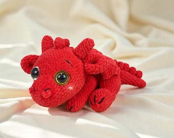 Lying Dragon Crochet Pattern: Amigurumi Plush Toy (PDF Download)