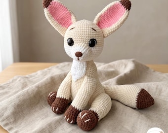 Fennec Fox Crochet Pattern, Desert Fox Amigurumi PDF, Nursery Shelf Decor and Animal Lover Gift