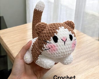 Crochet Cat Plushie Pattern: Velvet Yarn (PDF Pattern)