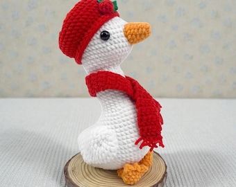 Christmas Goose Amigurumi Crochet Pattern – Holiday Animal Plush (PDF Pattern)