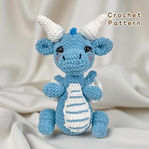 Dragon Crochet Pattern PDF, Amigurumi Plush Dragon, Fantasy Stuffed Animal Toy Tutorial, Cute Soft Dragon Digital File
