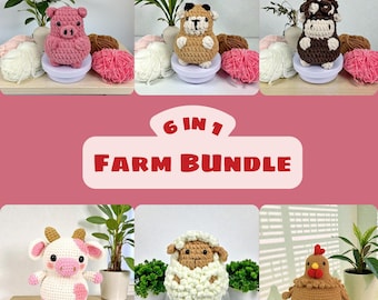 Farm Animals Amigurumi Crochet Pattern, Beginner-Friendly Set (PDF Pattern)
