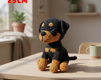 Crochet Pattern Rottweiler Dog Amigurumi, Rottweiler Crochet Pattern PDF, Crochet Dog Toy, Easy Amigurumi Animal (PDF Pattern)