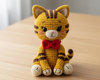Sitting Cat Crochet Pattern PDF, Amigurumi Cat Plush Toy, Easy Beginner Friendly (PDF)