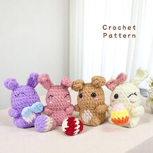 Crochet Bunny Pattern Bundle, Easter Bunny Crochet Pattern PDF in English, Bunny Amigurumi Crochet Pattern