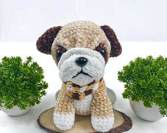 Bulldog Amigurumi Crochet Pattern, Cute Dog Toy (PDF Pattern)