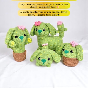 Cactus Dog Crochet Pattern Bundle: Amigurumi Plush Toy (PDF Pattern)