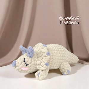 Triceratops Crochet Pattern: Beginner Friendly Amigurumi Dinosaur (PDF Pattern)