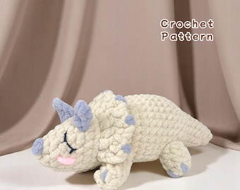 Triceratops Crochet Pattern: Beginner Friendly Amigurumi Dinosaur (PDF Pattern)
