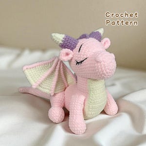 Dragon Crochet Pattern PDF, Amigurumi Sleeping Dragon Plush, Cute Stuffed Animal Pattern, Digital DIY Crochet Tutorial,Beginner Crochet