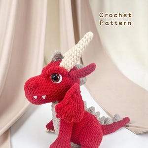 Fire Dragon Crochet Pattern: Amigurumi Plush Toy (PDF)