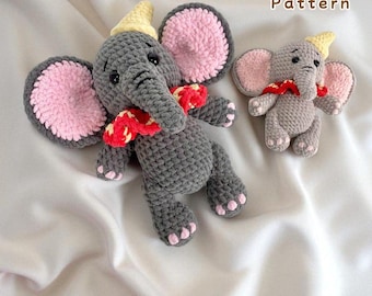 Dumbo Crochet Pattern PDF: Amigurumi Elephant Plush Toy (Digital Download), 5 Languages Pattern PDF